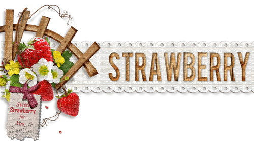 Strawberry.Text.Deco.Victoriabea - Free PNG
