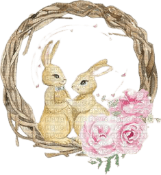 kikkapink vintage spring bunny flower - Free PNG