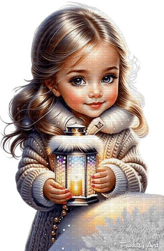 loly33 enfant hiver lanterne - png ฟรี