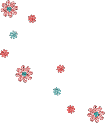 soave deco flowers scrap  pink teal - фрее пнг