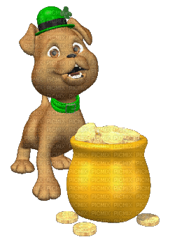 st patrick day dog gif chien - 無料のアニメーション GIF