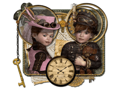 steampunk couple bp - 免费PNG