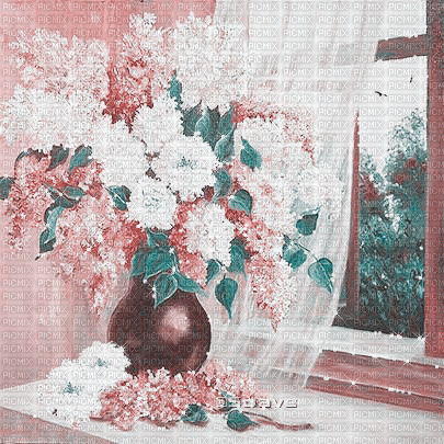 soave background animated windows flowers vase - Ücretsiz animasyonlu GIF