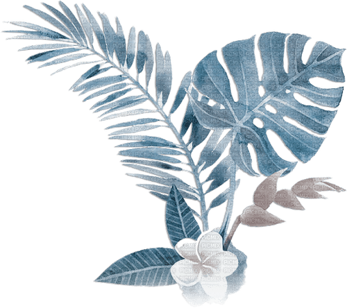 soave deco  flowers tropical blue brown - δωρεάν png