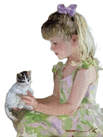 loly33 enfant chat aquarelle - фрее пнг