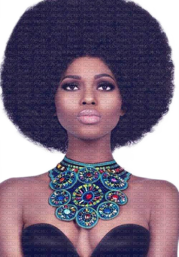 Woman with an afro png - zadarmo png