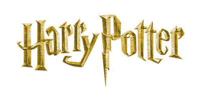 text harry potter movie film gold tube - zadarmo png