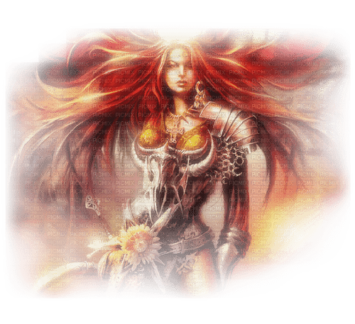 woman fire fantasy laurachan - PNG gratuit