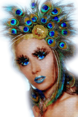 woman peacock face bp - png gratuito