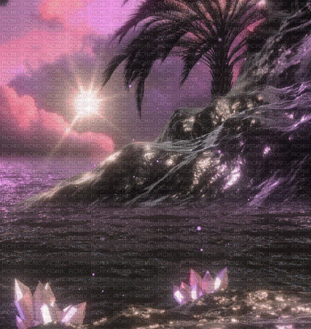 Rena Water purple Night Nacht Wasser Hintergrund - Gratis animerad GIF