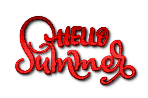 Hello Summer.Text.Red - zdarma png
