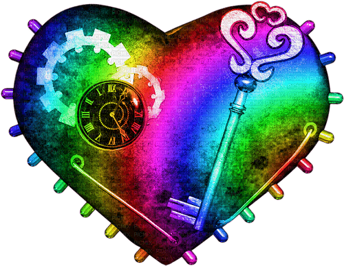 Steampunk.Heart.Rainbow - gratis png