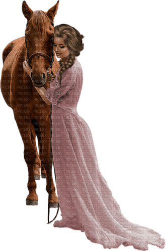 MUJER CON CABALLO - 免费PNG
