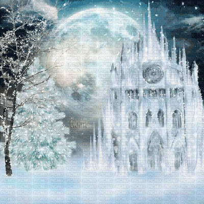 Y.A.M._Fantasy Winter background - GIF animé gratuit