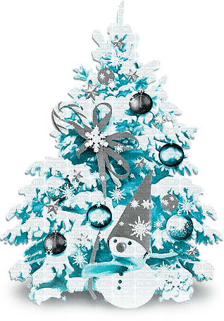 soave deco christmas tree snowman black white teal - darmowe png