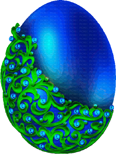 Animated.Egg.Blue.Green - KittyKatLuv65 - Darmowy animowany GIF