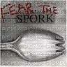 fear the spork scene text red black and grey - zdarma png