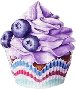 soave deco  fruit summer  blueberries cake cup - Free PNG
