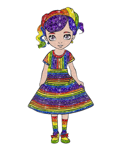 Glitter Rainbow Girl - Ilmainen animoitu GIF