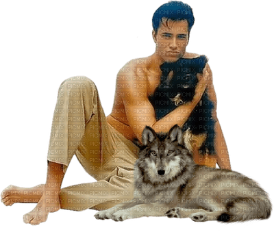 homme avec chien.Cheyenne63 - Free PNG