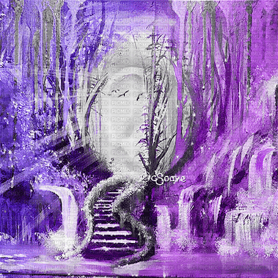 soave background animated forest fantasy painting - Δωρεάν κινούμενο GIF