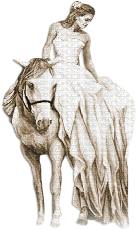soave woman horse sepia - gratis png