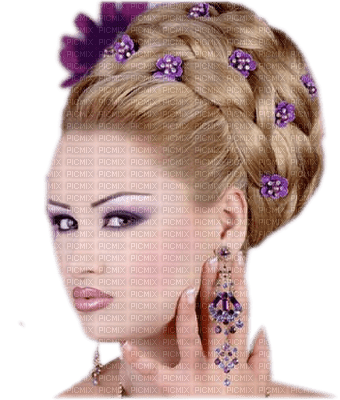femme violette - darmowe png