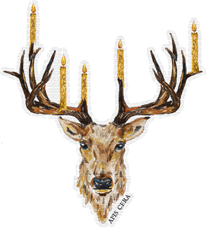 Deer with Candles - GIF animate gratis