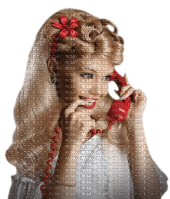 femme téléphone rouge - png gratuito