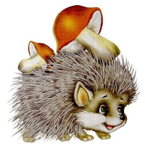 Autumn Fall Hedgehog - Nemokamas animacinis gif