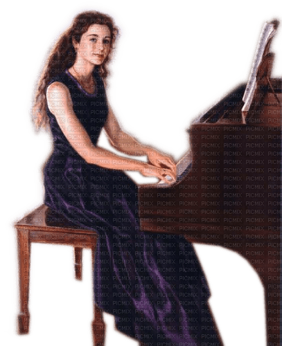 Rena Vintage Girl Mädchen Klavier Piano - 免费PNG