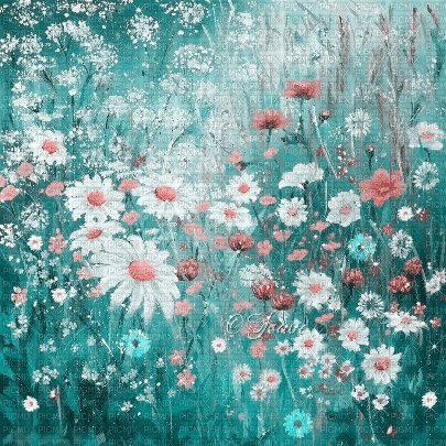 soave background animated flowers daisy field - Zdarma animovaný GIF