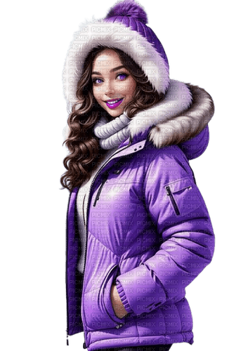 loly33 femme hiver - darmowe png