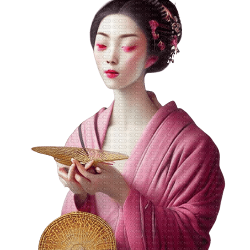 kikkapink pink geisha oriental woman - фрее пнг