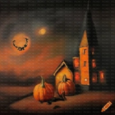 Halloween House with Pumpkins - png gratuito