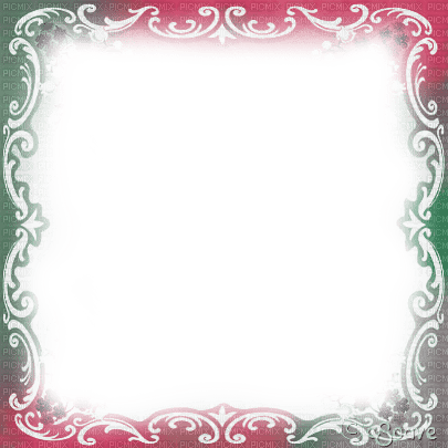 soave frame vintage art deco white pink green - PNG gratuit