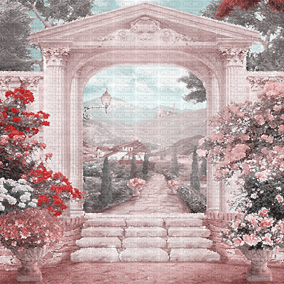 dolceluna animated spring background garden - 無料のアニメーション GIF