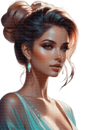 woman blue glam - kostenlos png