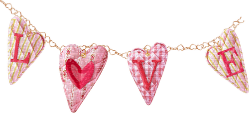 dolceluna love text heart scrap pink deco spring - PNG gratuit