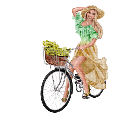 kvinna-woman-cykel - png grátis