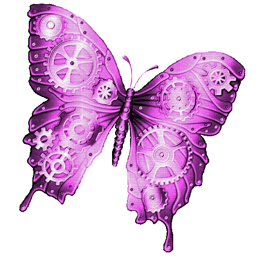 Steampunk.Butterfly.Purple - By KittyKatLuv65 - GIF animé gratuit