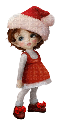 noel Christmas doll girl vintage - besplatni png