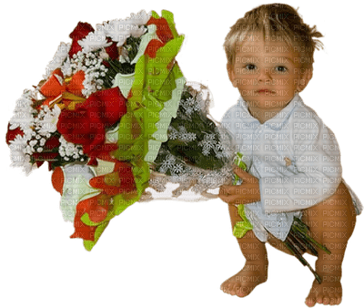 Kaz_Creations Baby Enfant Child Boy Flowers - png gratuito