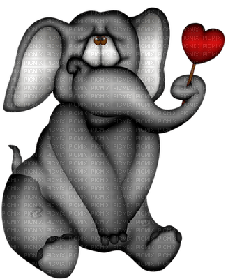 Kaz_Creations Cute Elephant Love Heart - darmowe png