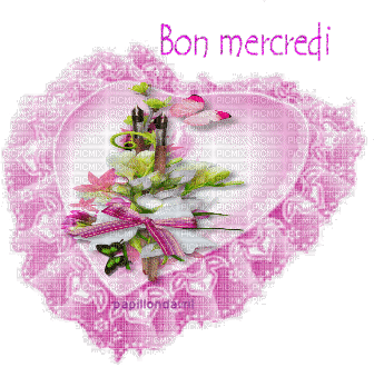 bon mercredi coeur - Animovaný GIF zadarmo