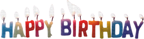 happy birthday candles lit - PNG gratuit