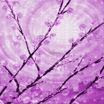 Y.A.M._Japan landscape background purple - Gratis animeret GIF