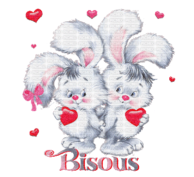 patymirabelle bisous lapins - Gratis animerad GIF