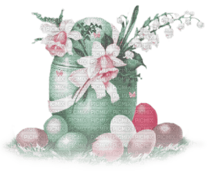 soave deco easter eggs vintage  flowers - PNG gratuit