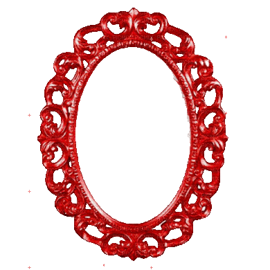 oval red frame with glitter - GIF animasi gratis